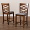 Baxton Studio Lanier Grey Upholstered Walnut Wood 2-PC Counter Height Pub Chair Set 161-9887 - alternate 8